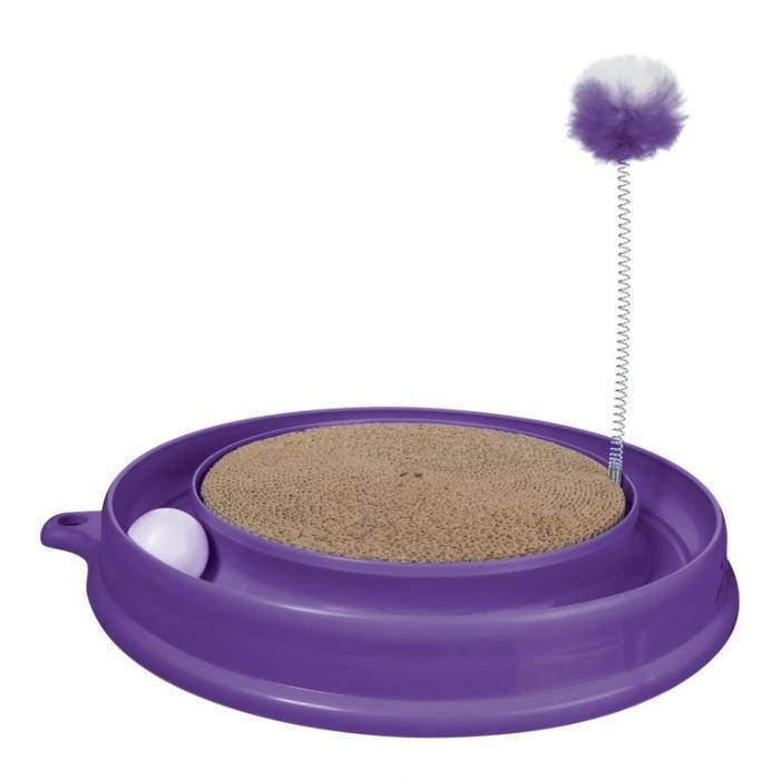 Интерактивная игрушка с дразнилкой и когтеточкой (фиолетовая)